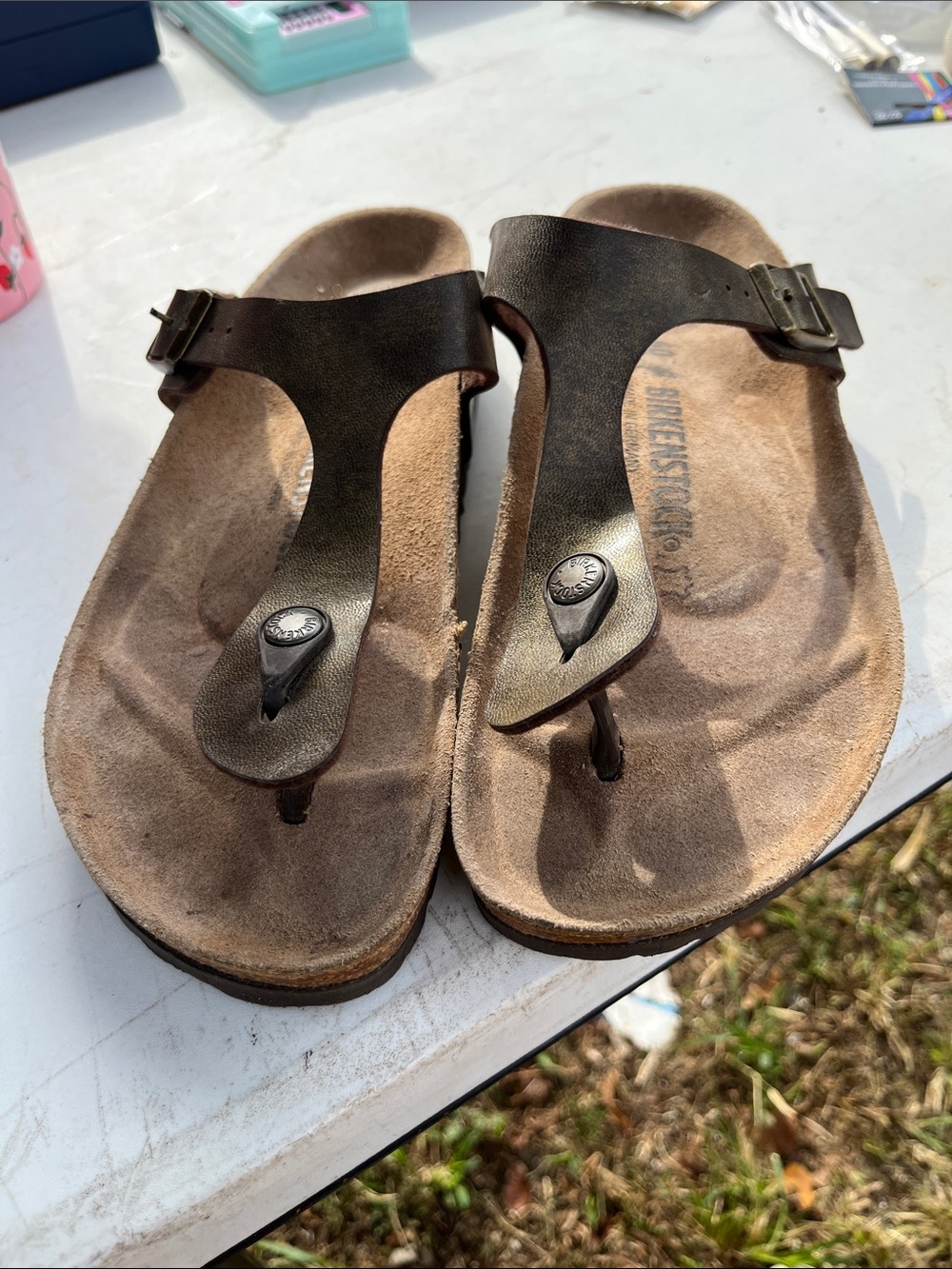 Birkenstock Brown T-Strap Thong Sandals